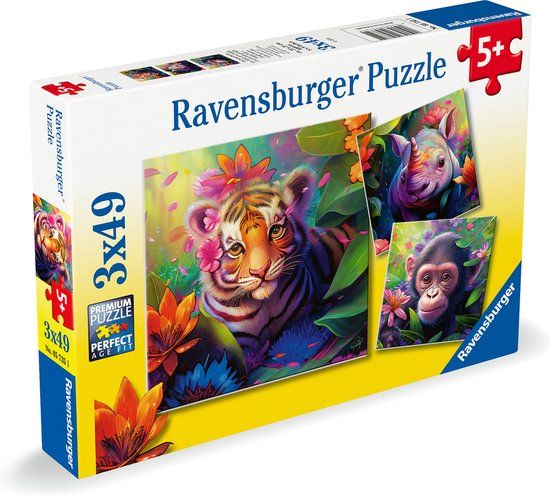 Ravensburger Jungle Babies Puzzle - 147 Pieces - Cartoon Puzzle - Unisex