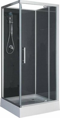 Wiesbaden Domino complete douchecabine 80x80x210cm - Vierkant - Aluminium - Transparant glas