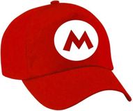 Bellatio Decorations Feestpet Mario loodgieter - rood - dames en heren - baseball cap - verkleed pet / carnaval pet