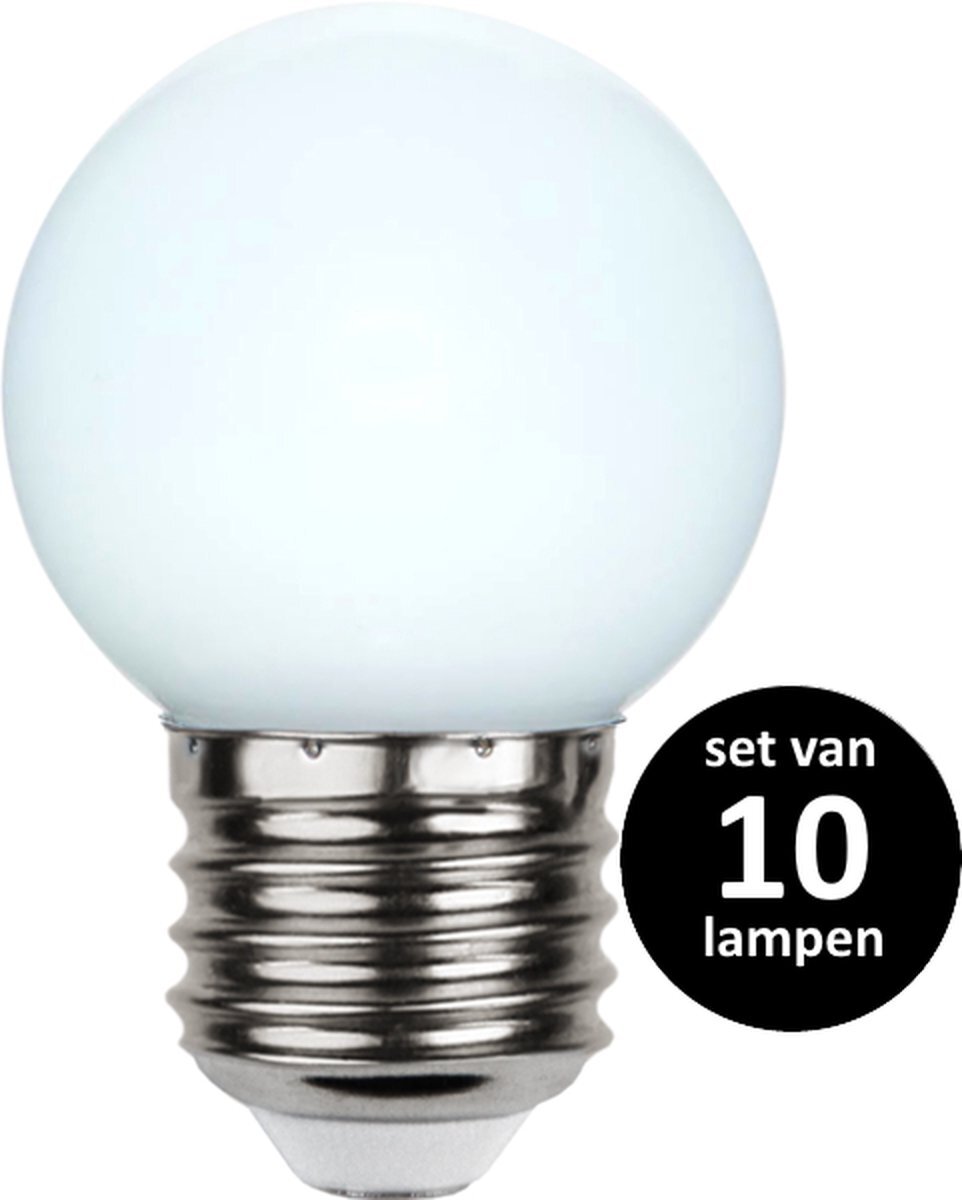 Star Trading Witte lamp voor prikkabel - 1Watt- E27 - set van 10