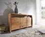 DELIFE Commode Live-Edge acacia naturel 145 cm 3 portes 1 compartiment buffet
