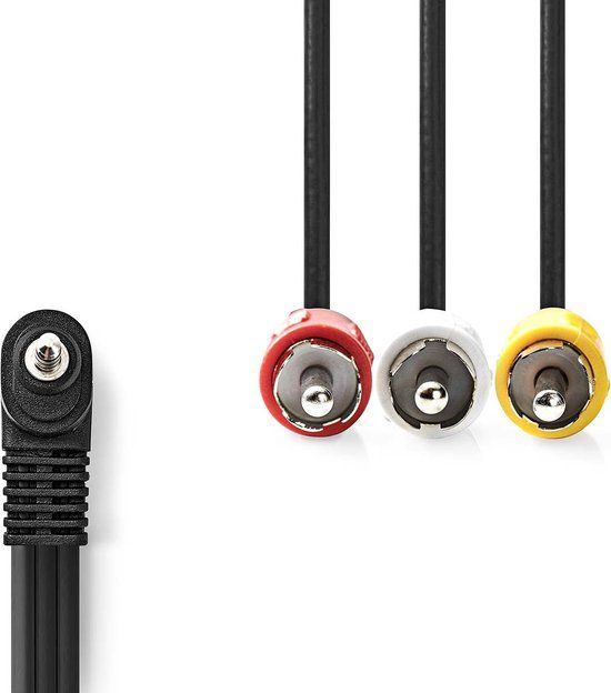 Nedis Audio-Videokabel - 3,5 mm Male - 3x RCA Male - Vernikkeld - 2.00 m - Rond - PVC - Zwart