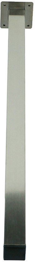 IVOL RVS Geborsteld Tafelpoot Vierkant - Zilver - 40 x 40 x 720 - 5601570631912