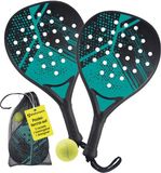#DoYourSports Padel Racket, Padelracketset, Padelracket en Padelracketset, 2 lichte rackets voor padeltennis met bal en net, antislip grip, ideaal voor training en vrije tijd