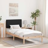 Prolenta Maison Exclusive - Bettgestell mit gepolstertem Kopfteil Schwarz 100 x 200 cm
