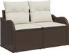vidaXL Tuinbank met kussen polyrotan bruin 121 x 62 x 69 cm