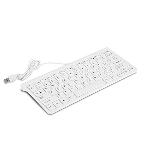Sutinna USB Bedraad Toetsenbord en Muis Set, 87 Toetsen Ergonomisch Ontwerp Portable Mini Ultra Thin Keyboard Muizen Combo voor PC Laptop, Eenvoudig te Gebruiken Plug and Play(Wit)