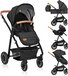 Lionelo Amber 3in1 Kinderwagen Set - Grijs/Zwart - 0-22kg - Incl. Autostoel