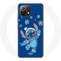 Maniacase Etui voor Xiaomi Mi 11 Lite Stitch sneeuw Kerstmis blauw