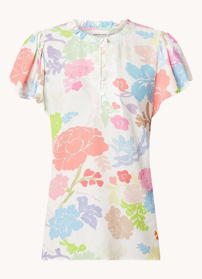 Fabienne Chapot Vanessa top with floral print and butterfly sleeve