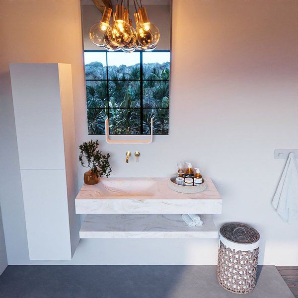 MONDIAZ ALAN-DLUX Badmeubelset 110cm Ostra met wastafel links zonder kraangat