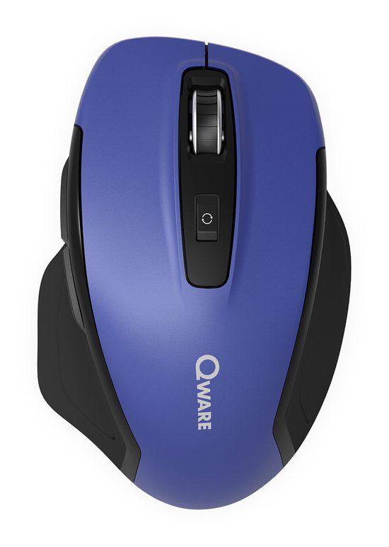 Qware Wireless Mouse Glasgow - Blue - Zwart