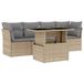 vidaXL 5-delige Loungeset met Kussens, Poly Rattan, Beige