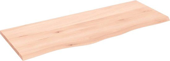 vidaXL Wandschap 100x40x2 cm onbehandeld massief eikenhout