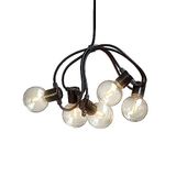 Konstsmide LED biertuinketting, ronde lampen, helder, 20 heldere lampen/40 amberkleurige diodes, 6 V buitentrafo, zwarte kabel - 2374-800
