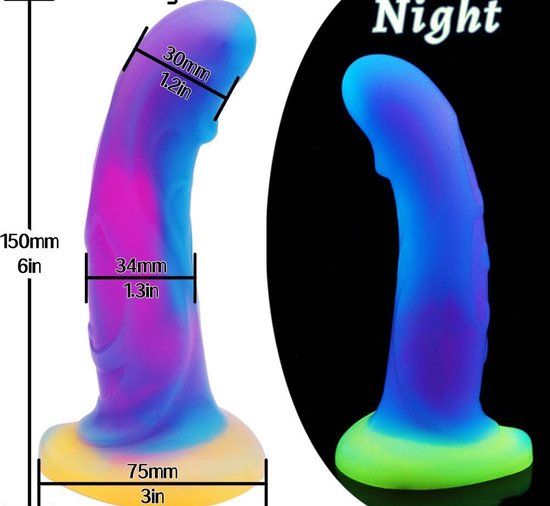 Alvé Fantasy Dildo - Blauw met Roze - 14cm - Siliconen - Met Zuignap