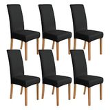 Amazon Basics Stoelhoes, voor eetkamerstoelen, rekbaar, zwart, 6 stuks
