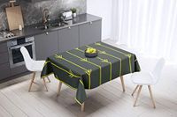 Bonamaison Tafelkleed, Anti-Mold, Sneldrogend, Waterdicht, 100% Polyester Tafellaken, Neon Geel, Rook, 140 x 140 Cm