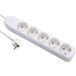 Electraline 51511 Stekkerdoos 5 Voudig, Kabel 1.5 M, Meervoudige Stekkerdoos, Tafelstekkerdoos, Wit