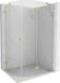 Mexen Lunar cabine de douche semi-circulaire à pivot droit 90 x 70 cm, transparent, or brossé