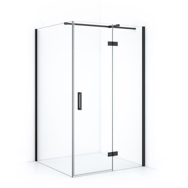 Maxaro Douchecabine Diamond 120x110cm 8mm Helder Veiligheidsglas Zwart Chroom met Draaideur