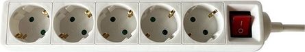 Brasq Stekkerdoos 5-voudig Wit - 3 meter
