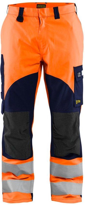 Blåkläder Multinorm inherent werkbroek 1588-1513 - High Vis Oranje/Marineblauw - Maat 50