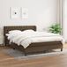 Maison Exclusive - Lit à sommier tapissier avec matelas, marron foncé, 140 x 190 cm, tissu