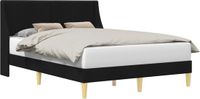 vidaXL - Bedframe - Effen - met - hoofdeinde - verbindingplaat
