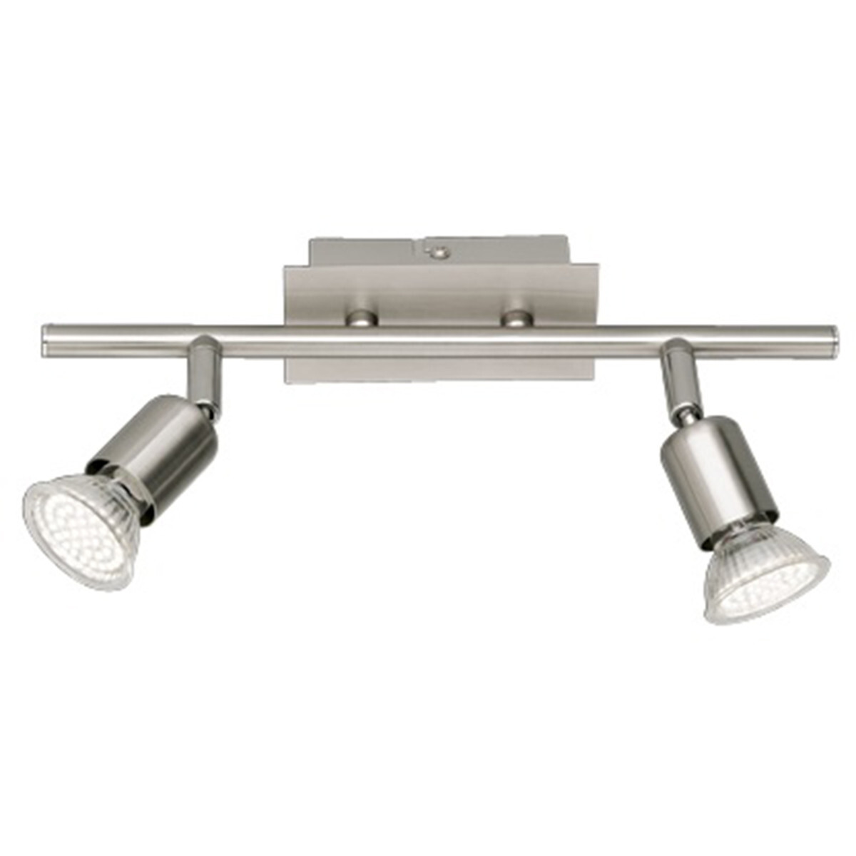 BES LED LED Plafondspot - Trion Nimo - GU10 Fitting - 6W - Warm Wit 3000K - 2-lichts - Rechthoek - Mat Nikkel - Aluminium