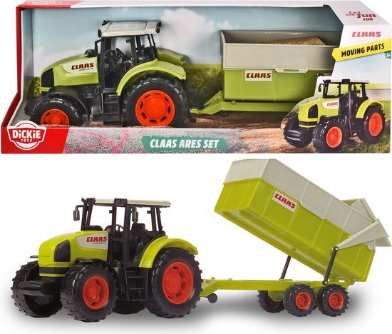Dickie Toys Claas Tractor & Aanhangwagen - 57 cm - Groen - Kunststof - 3+ jaar