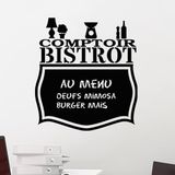 Ambiance Sticker leisteen krijtbord - muurstickers, zelfklevend, afwasbaar, toonbank bistro, H 55 x B 50 cm
