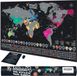 OEM XXL Interactieve Wereldkaart voor Reizen - 70 x 42 cm - Met afbeeldingen van voedingsmiddelen en 197 vlaggen