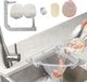 Shenzhen Haorui Industrial Technology Co., Ltd. Évier de cuisine porte-filtre triangulaire, passoire d'évier, filtre de vidange d'évier, avec un cadre gris triangulaire et 100 sacs de filtre de grande taille pour les restes de cuisine