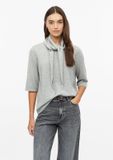 s.Oliver - Pull en maille avec écharpe amovible - Gris chiné - Femme - Coupe droite