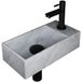 INK - Fonteinpack Marmer Rechts incl. Fonteinkraan - Design Sifon - Design Plug en Montageset - 360x180x90 Mm - Mat Wit Marmer/mat Zwart
