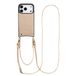 Selencia Hoesje - Apple iPhone 17 Pro - Croco Backcover met koord en pashouder - Beige