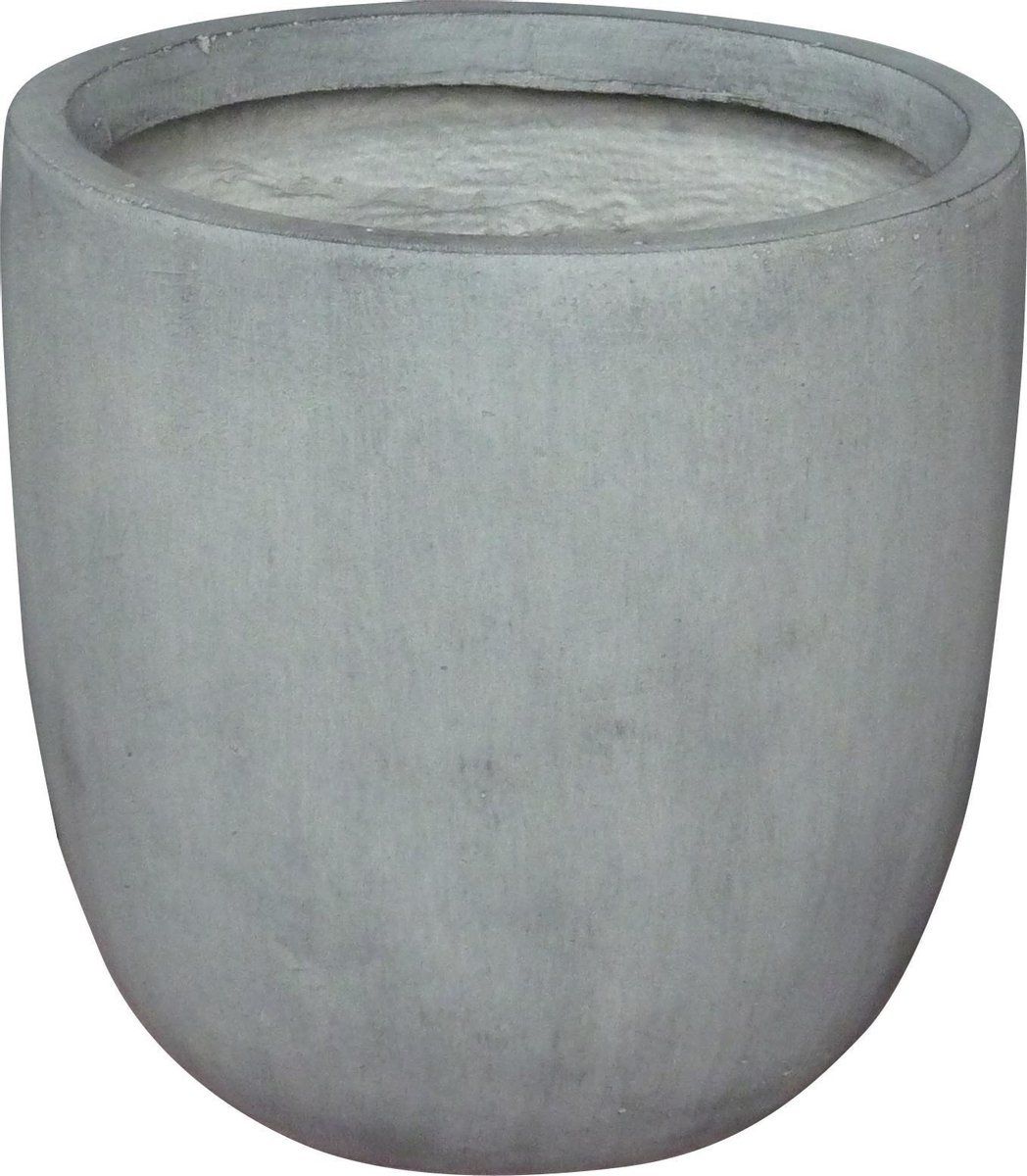 BLOEMPOT EIVORMIG CEMENT 43X41 cm - antraciet