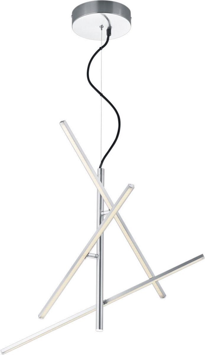 Qualu LED Hanglamp - Hangverlichting - Torna Tiraki - 21W - Warm Wit 3000K - Rechthoek - Mat Nikkel - Aluminium