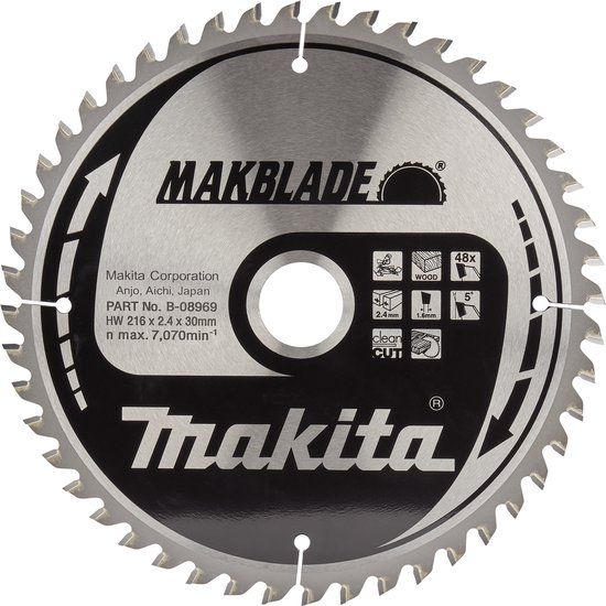 Makita Afkortzaagblad Hout 216x30x48T 5G - B-08969