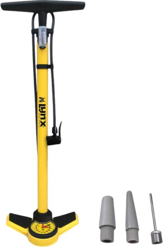 Lynx Fietspomp Cyclone - Geel - 6 bar - Met Drukmeter - Handmatig