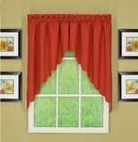 Today's Curtain CA2003K Orleans 38" Swag Paar Tambour Sint-jakobsschelp rand gordijn, baksteenrood, 152,4 cm B x 96,5 cm L