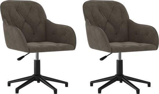 vidaXL Eetkamerstoelen draaibaar 2 stuks fluweel donkergrijs