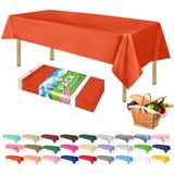 ZIMPLEWARE Oranje standaard wegwerp plastic feesttafelkleed [6-pak] 54 x