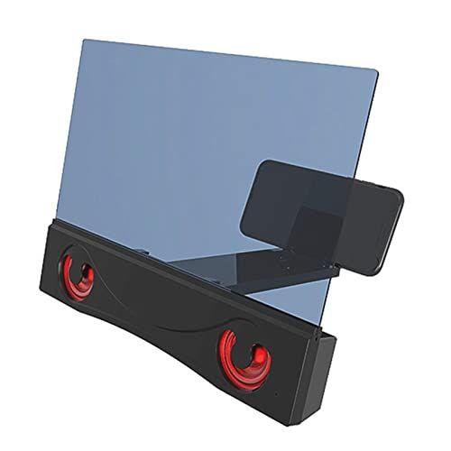 Ohfruit 12 inch schermvergrootglas voor mobiele telefoon, 3D vergrootprojector schermvergroter, opvouwbare telefoonstandaard met schermversterker, compatibel met alle smartphones zwart