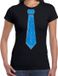Bellatio Decorations Chemise de déguisement pour femme - cravate paillettes bleu - noir - carnaval - fête ringarde M