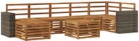 vidaXL - Hoek loungeset - 6 zitplekken - Naturel - Massief Acacia Hout - Zonder kussens
