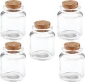 Merkloos Klein flesje - 40 stuks - 5 x 6 cm - Transparant - Glas