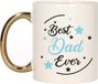 Bellatio Decorations Cadeau koffie/thee mok voor papa - blauw met gouden oor - de beste - Vaderdag