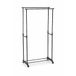 PARENCE.- Dubbele kapstok met wielen - Aluminium en kunststof - Dubbele stang en schoenenrek - Verstelbaar tot 160 cm